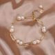 22K Gold Plated Baroque Pearl Bracelet for Women
